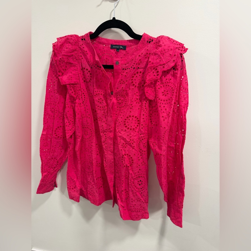 Soeur eyelet button down top